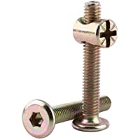 Tornillos M6 para Muebles de 40 mm-60 mm-80 mm-90 mm-100 mm de acero galvanizado para muebles con tuercas de barril y…